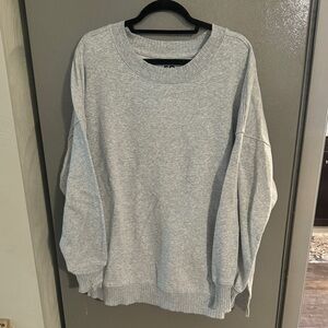 Gray long crewneck